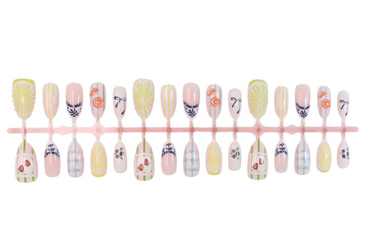 Artificial nail set with colorful fruit and flower motifs Kalsten
