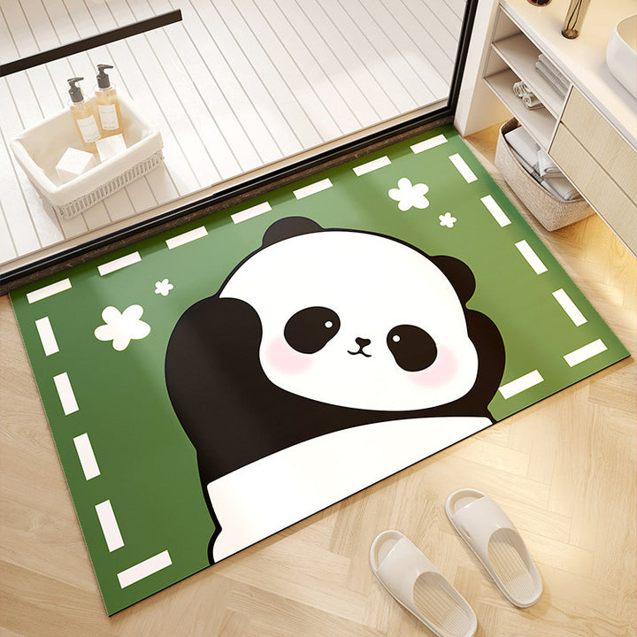 Decorative Panda Print Bath Mat Kalsten