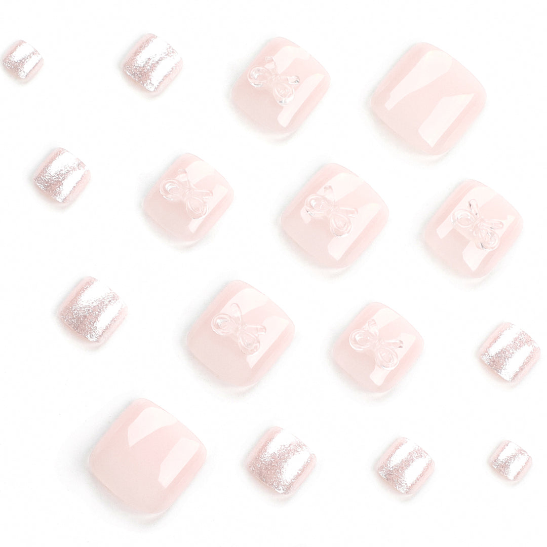 Artful toenail art with bow accents Kalsten