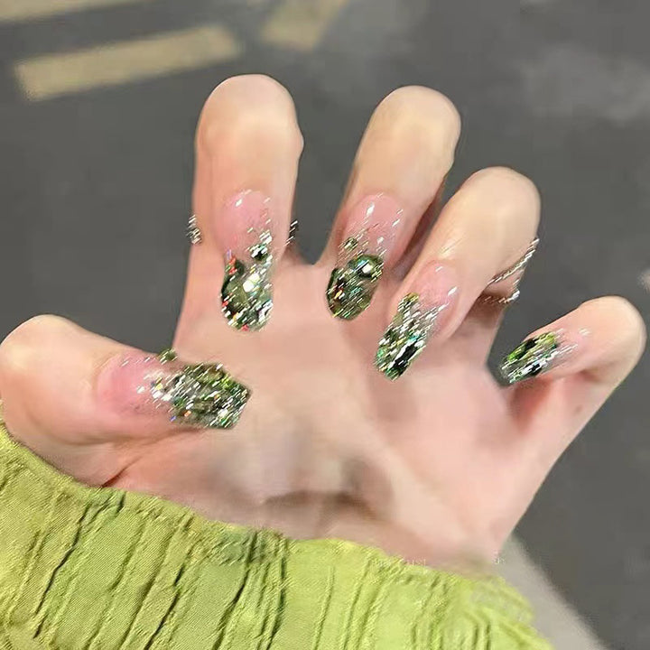 Glamorous Rhinestone-Embellished Press-On Nail Tips
