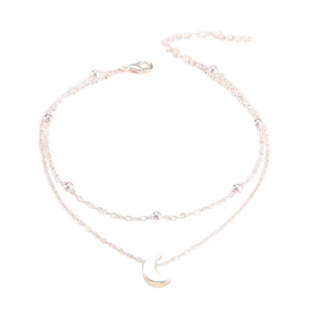 Double Layered Moon Charm Anklet Kalsten
