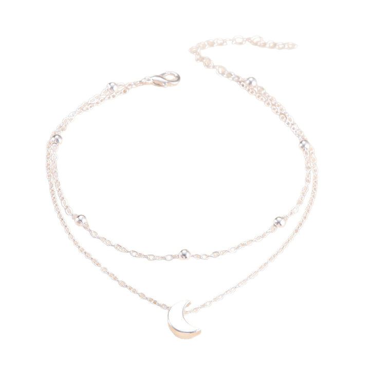 Double Layered Moon Charm Anklet Kalsten