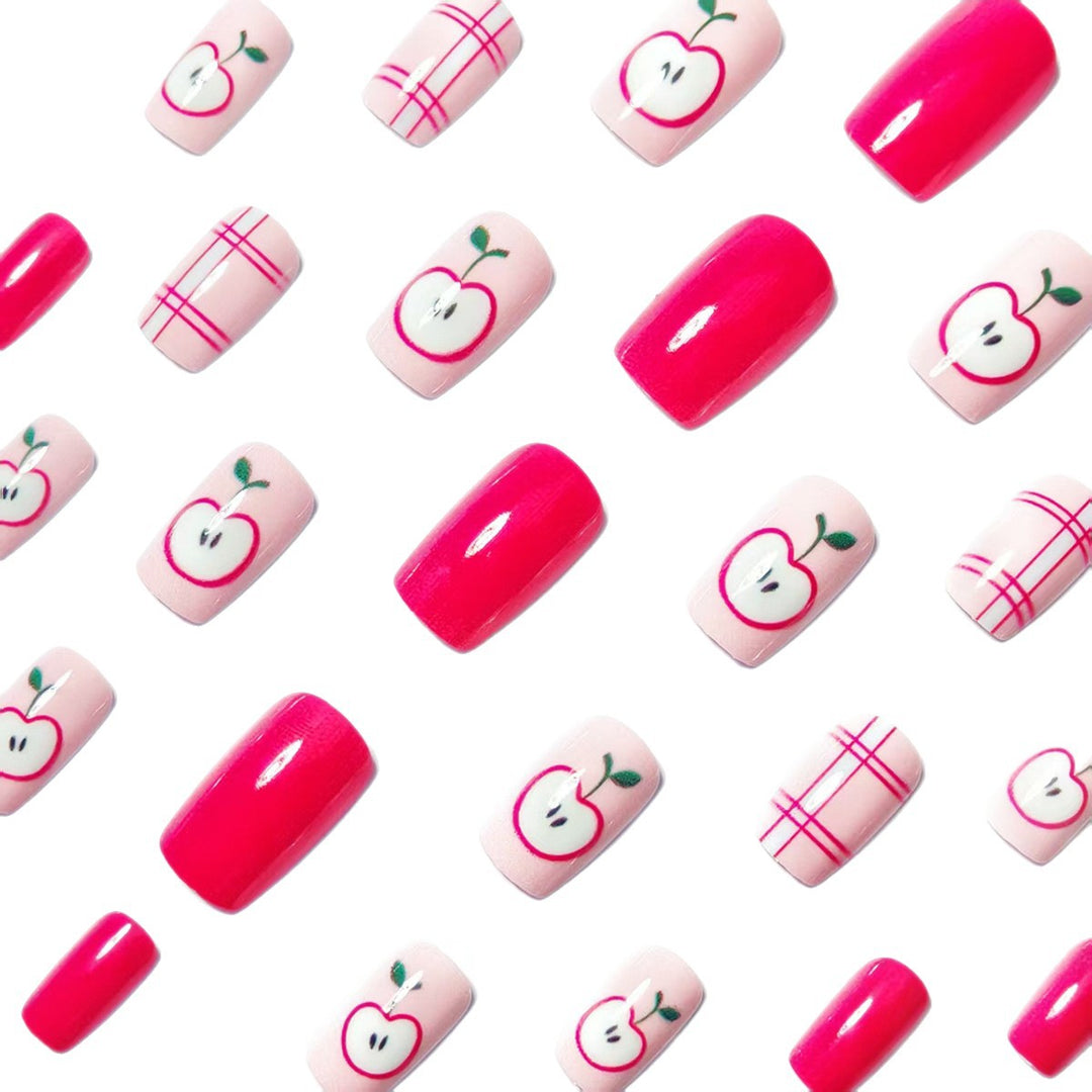 Artificial nails with fruity apple design Kalsten