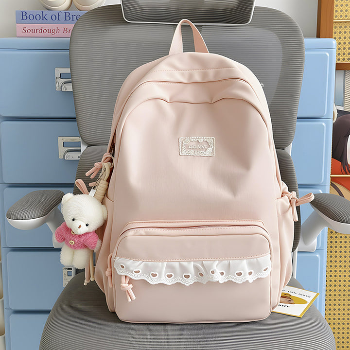 Decorative Lace-Trimmed School Backpack Kalsten