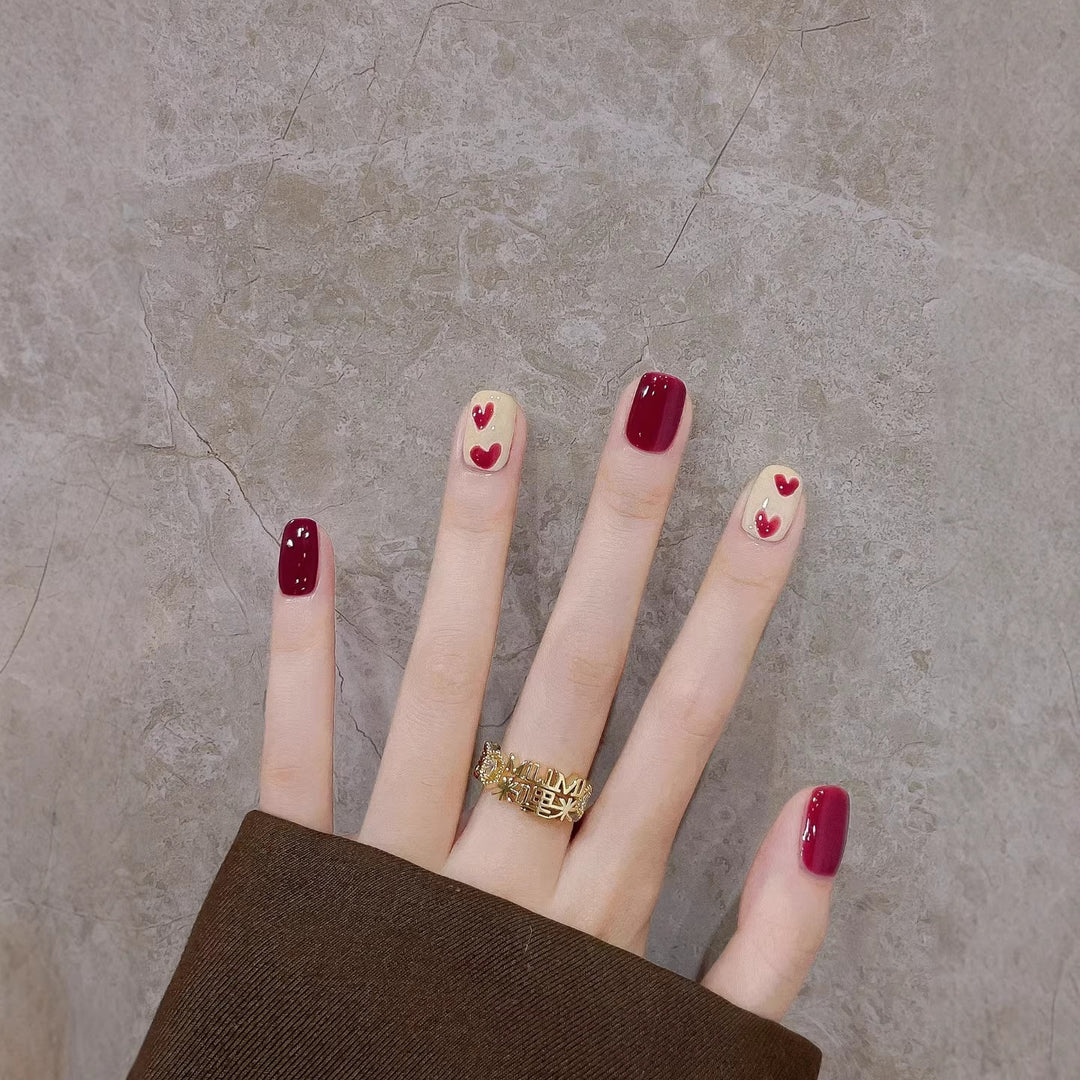 Artistic Heart Design Nail Art