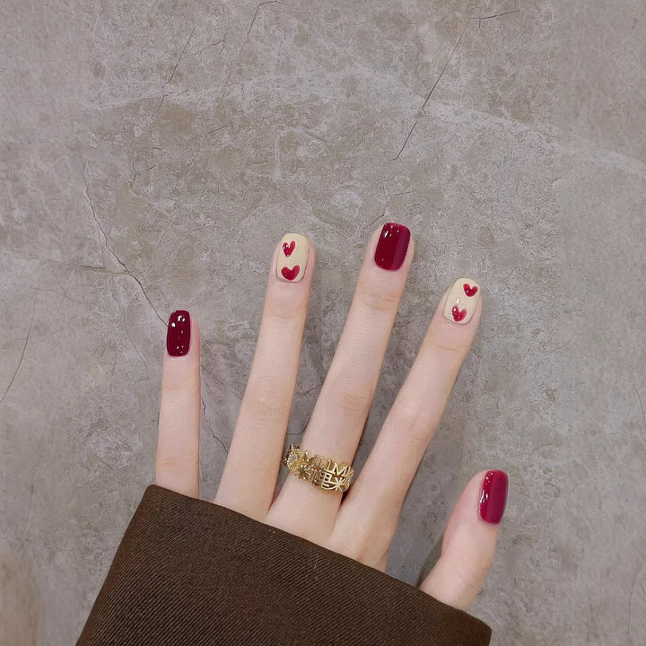 Artistic Heart Design Nail Art