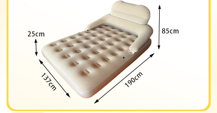 automatic inflate double flocked air mattress with integrated electric pump and raised edge comfort Kalsten
