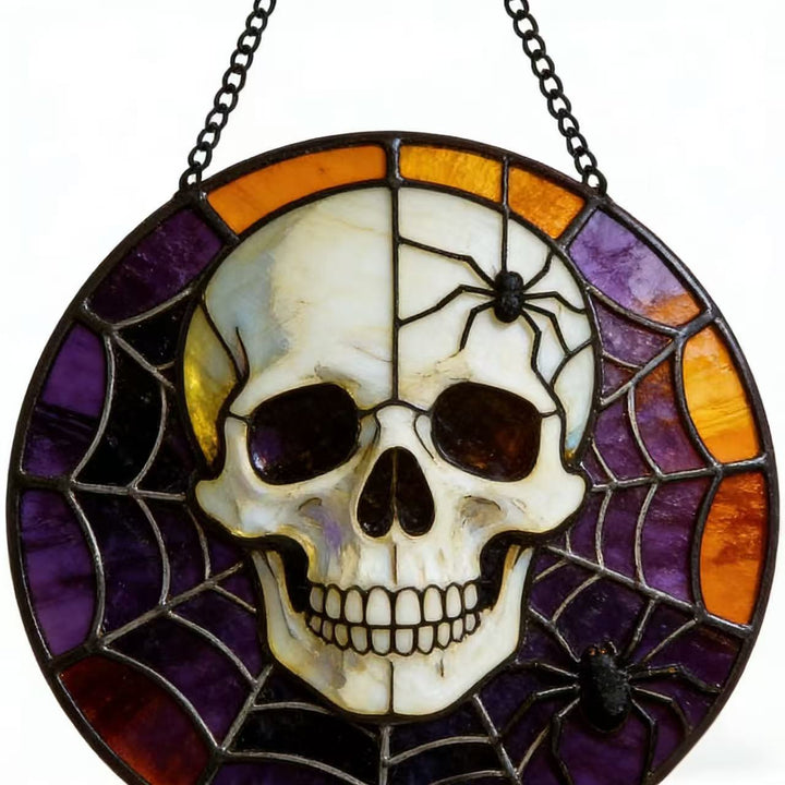 Decorative Skull Stained Glass Wall Art Kalsten