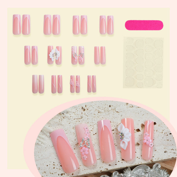 Floral Embellished Press-On Nails Set Kalsten