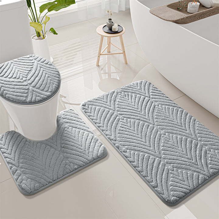 Thick Textured Bathroom Mat Set Kalsten