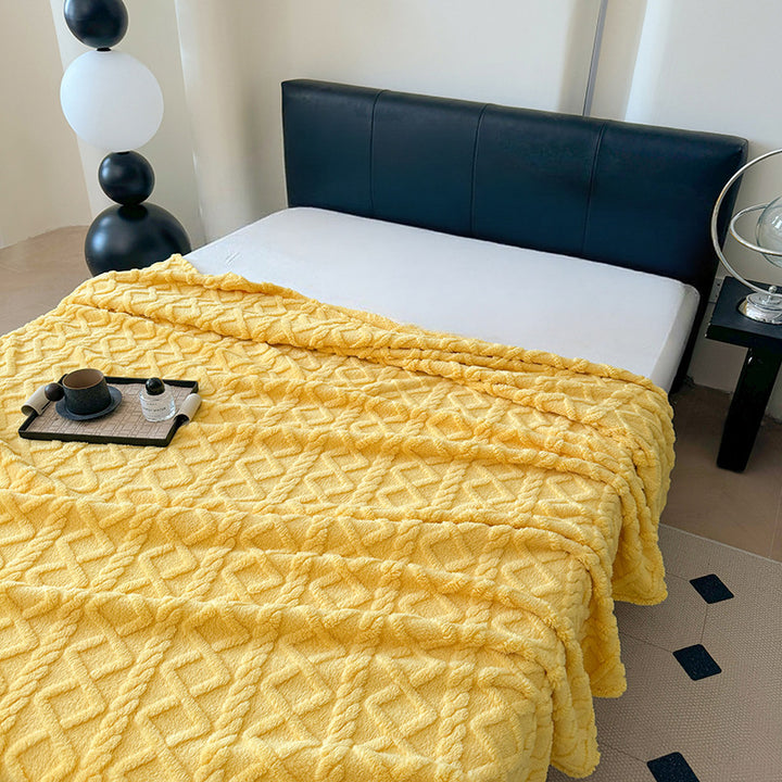 Women Plush Bedspread with Textured Design Kalsten
