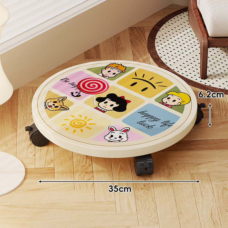 Round Decorative Rolling Plant Dolly with Locking Swivel Casters
