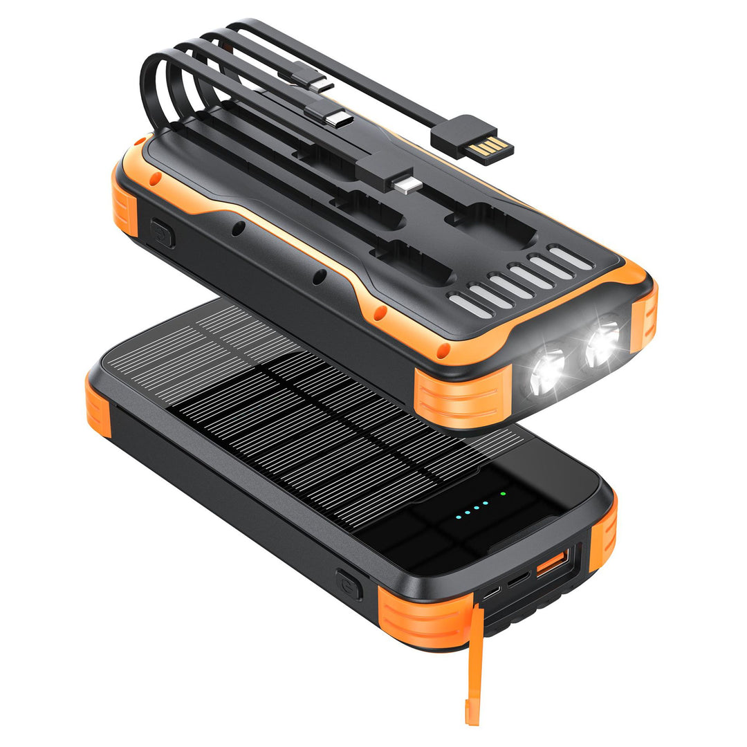 Robust Solar Powerbank with Integrated Flashlight and Multifunctional Charging Connection Kalsten