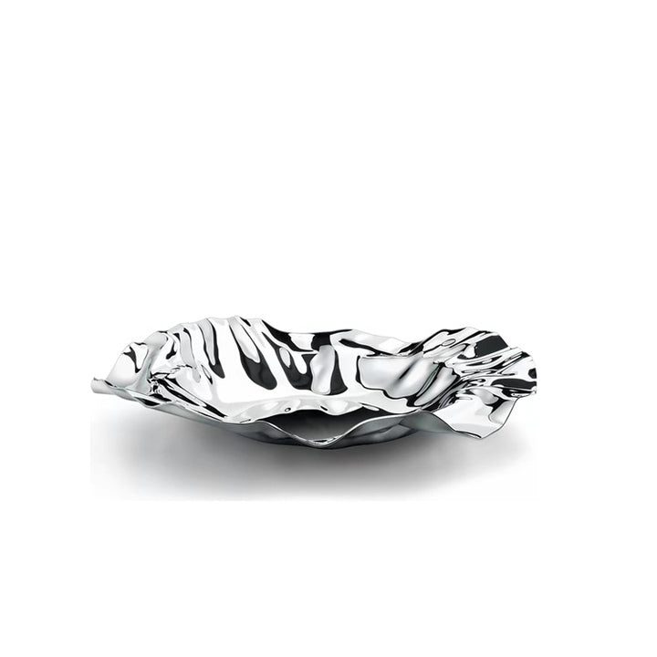 Decorative Artistic Metal Bowl with Floral Accents