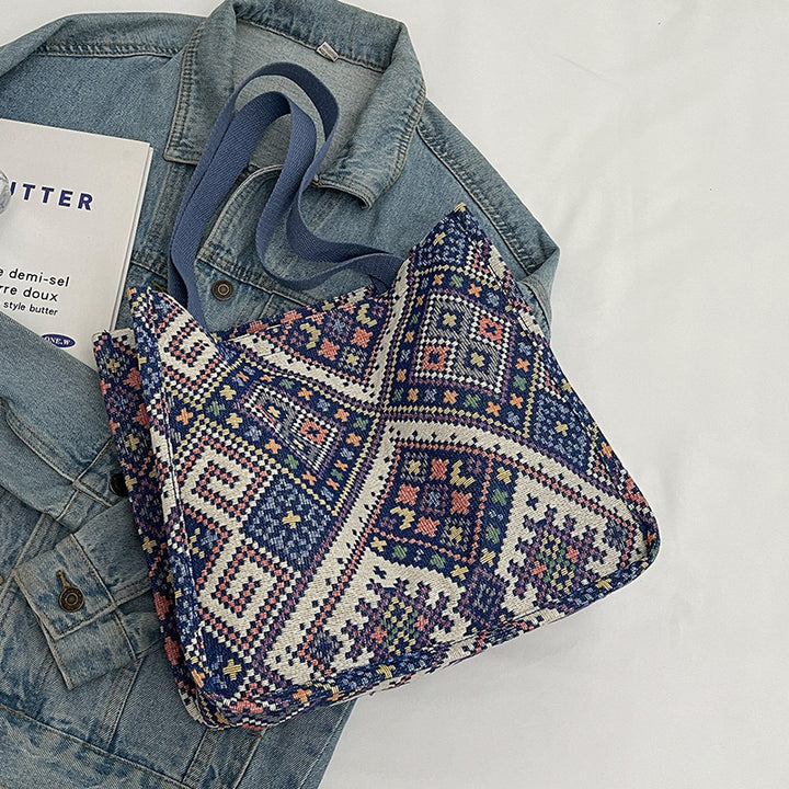 Handcrafted Geometric Patterned Tote Bag