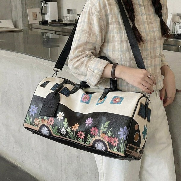 Floral Canvas Weekender Duffle Bag