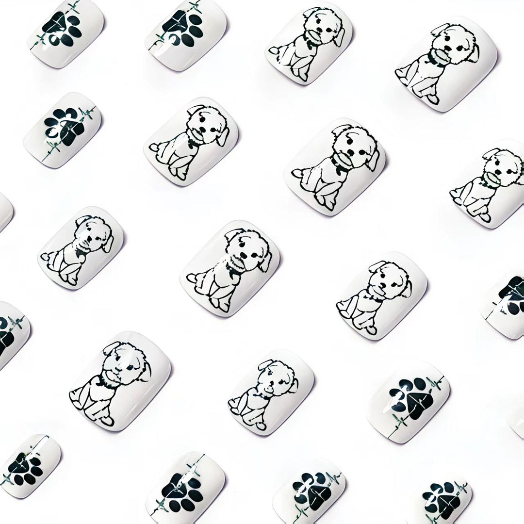 Acrylic nails with cute dog design Kalsten