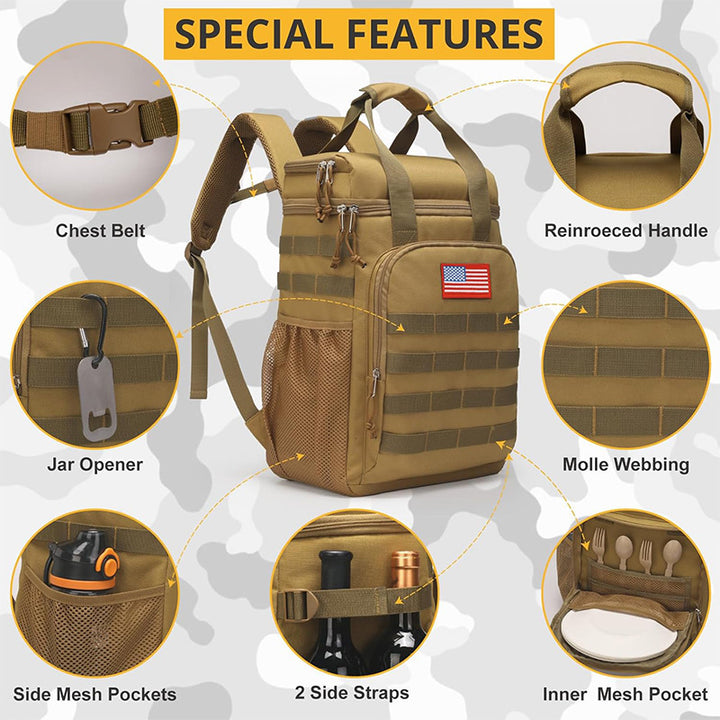 Insulated cooler backpack with multiple compartments Kalsten