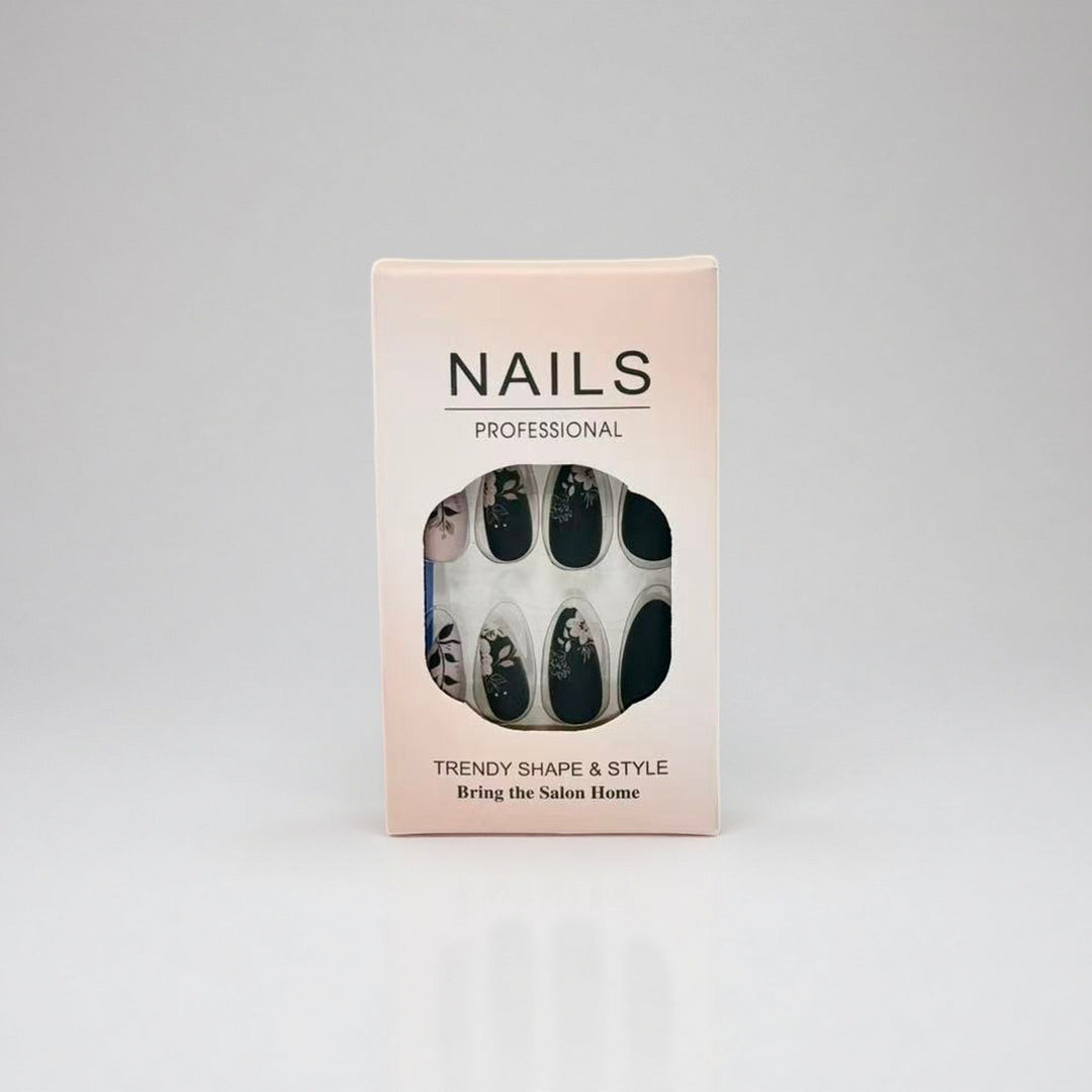 Professional Press-On Nail Set with Elegant Floral Design Kalsten