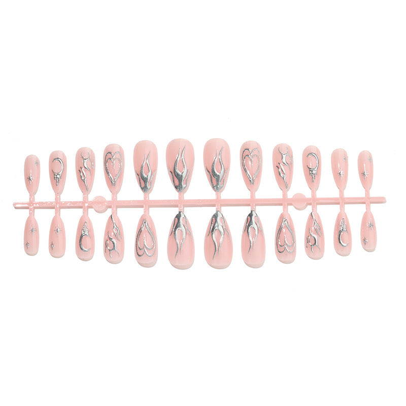 Glamorous artificial nail set with detailed jewelry embellishments Kalsten