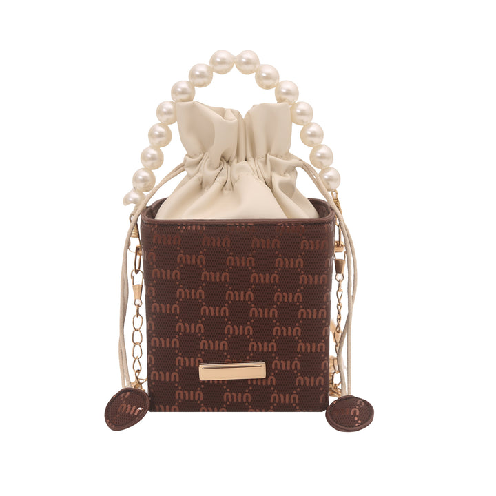 Elegant Pearl-Handled Mini Bucket Bag Kalsten
