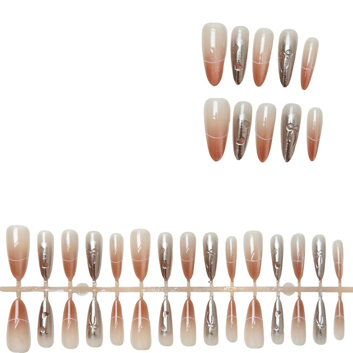 Decorative Press-On Nail Set with Elegant Design