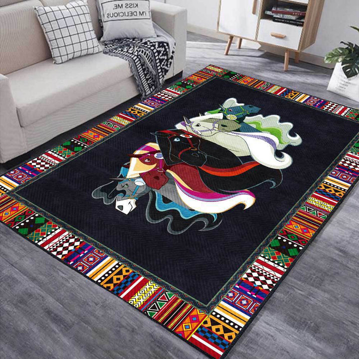 Artistic Horse-Themed Area Rug