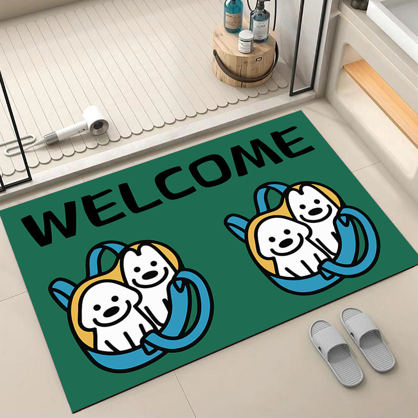 Cartoon Dog-Themed Welcome Mat Kalsten