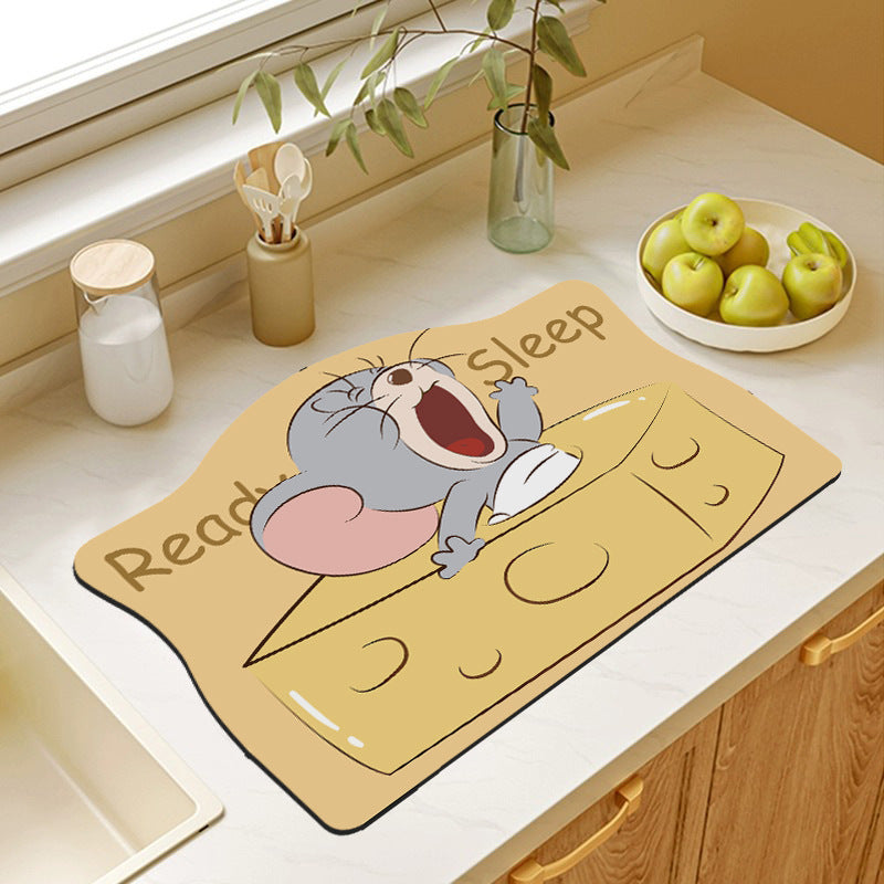 Cartoon-Themed Kitchen Mat