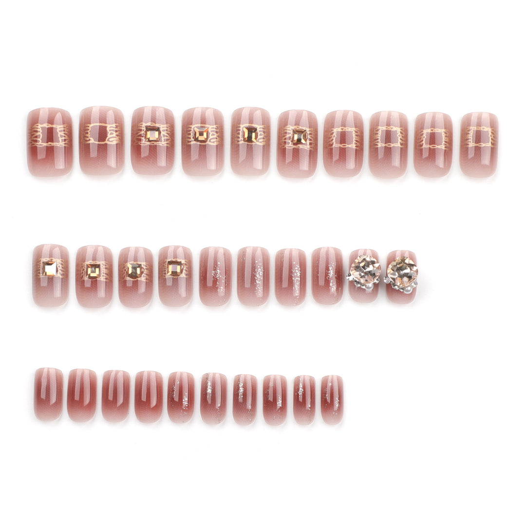 Artful Acrylic Nails with Glitter Design Kalsten