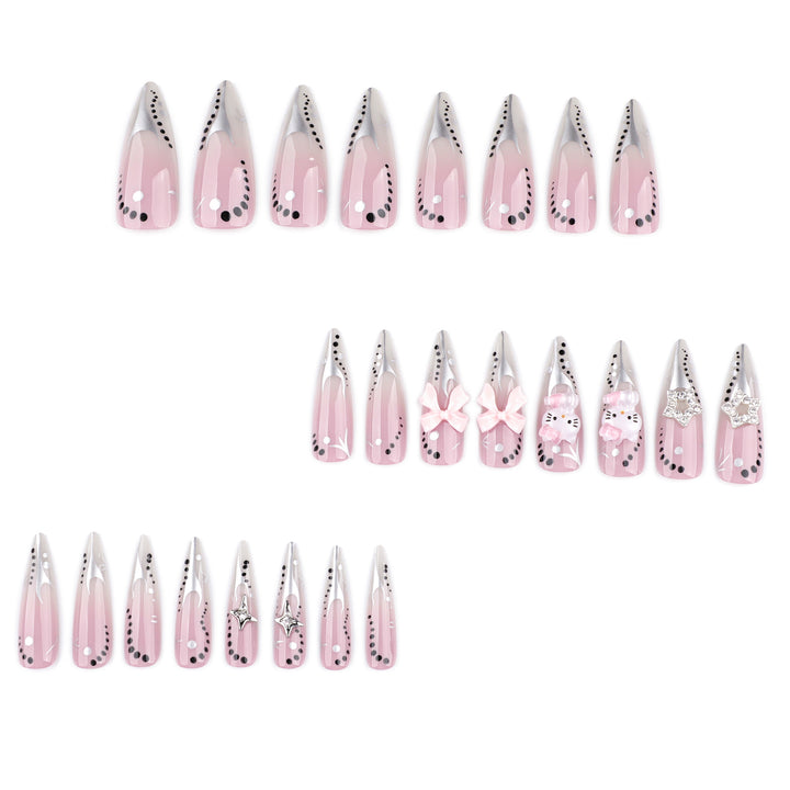 Artful Nail Extensions with Glamorous Decor Kalsten