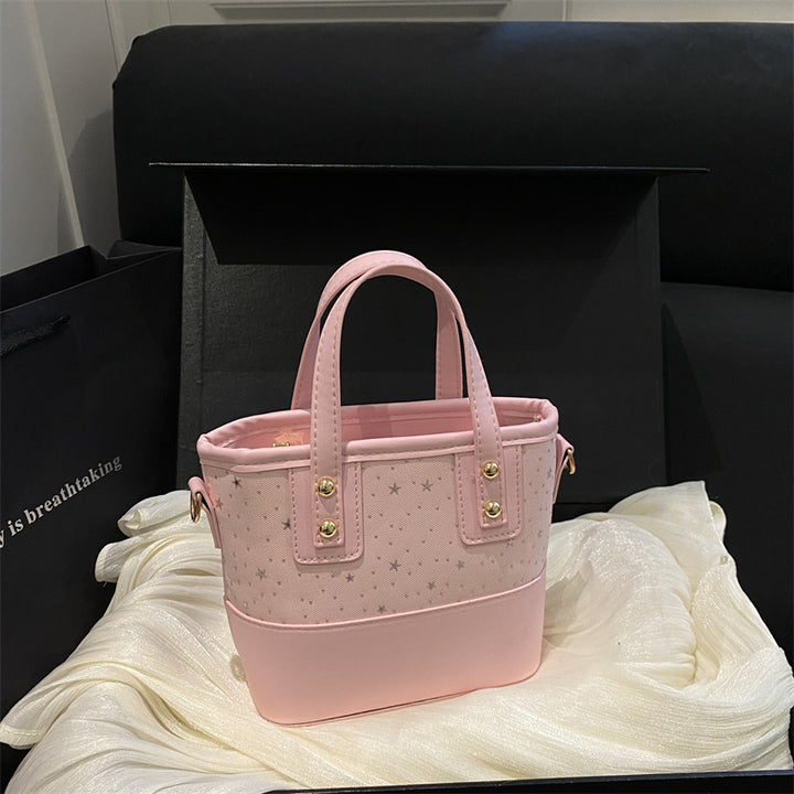 Mini Handheld Star-Embellished Tote