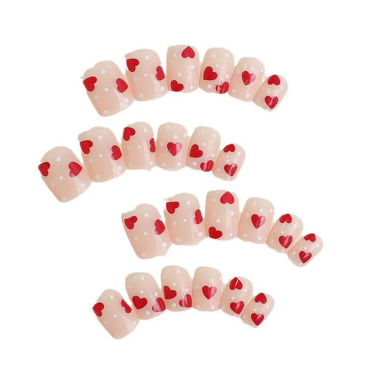 Nail art set with playful heart design Kalsten