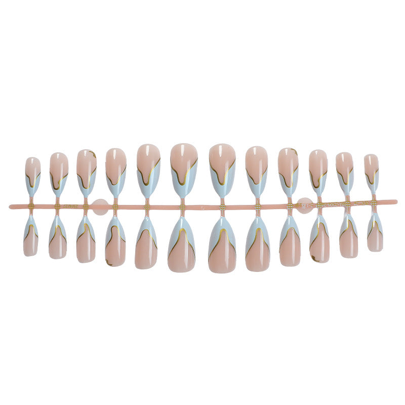 Premium Artistic Press-On Nail Set with Elegant Design Accents Kalsten