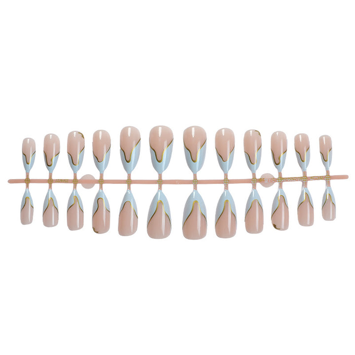 Premium Artistic Press-On Nail Set with Elegant Design Accents Kalsten