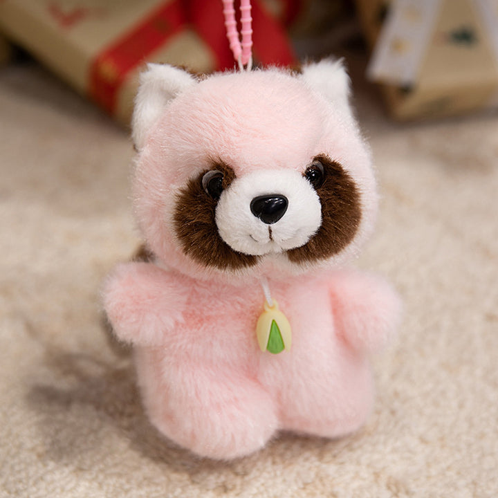 Plush Dog Bag Charm Keychain with Soft Faux-Fur Body & Loop Strap Kalsten
