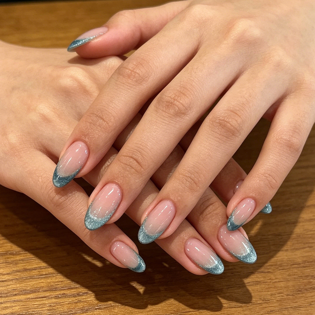Gradient Glitter French Tip Nail Enhancements Kalsten