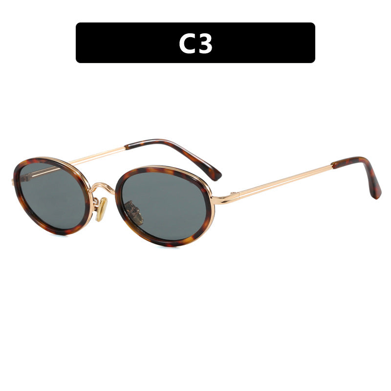 Ladies elegant round sunglasses with stylish metal frame Kalsten