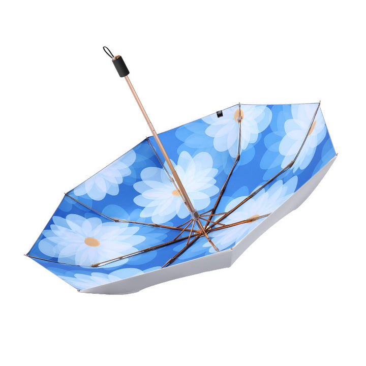 Ladies floral folding umbrella with slip-resistant handle Kalsten