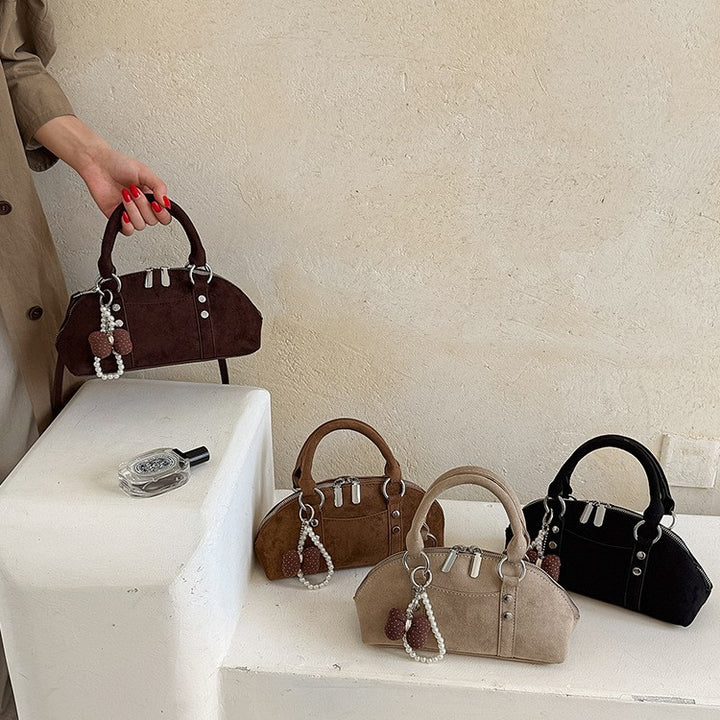 Structured Suede Handbag