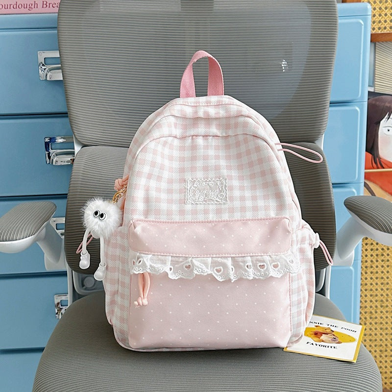 Cute Checkered Pattern Backpack Kalsten
