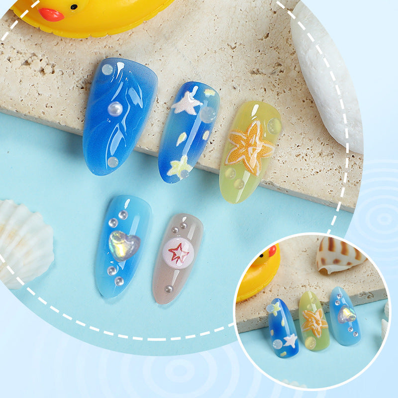 Decorative Floral Press-On Nail Art Kalsten