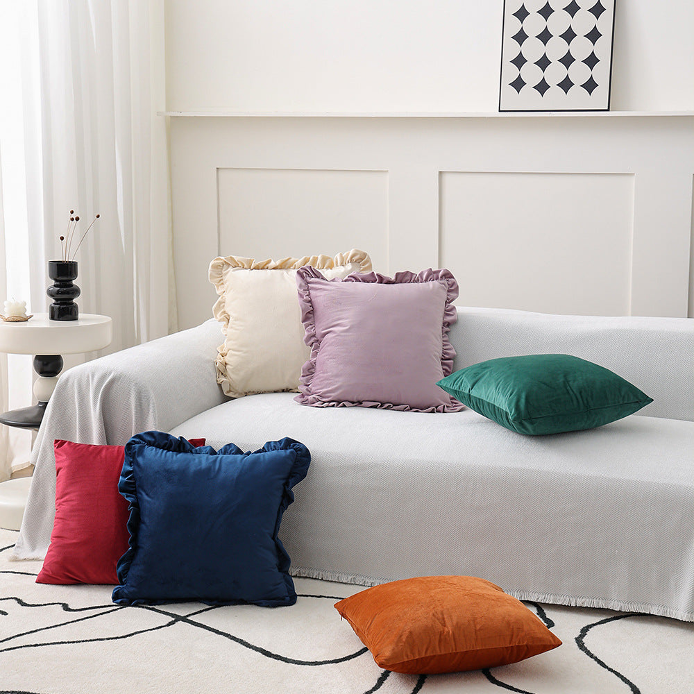 Decorative velvet cushion with soft filling