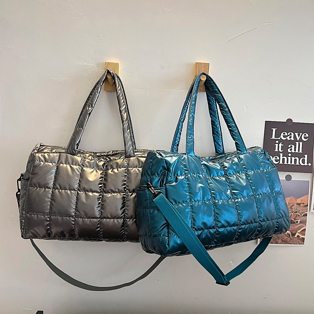 Puffer-Style Multi-Functional Travel Handbag