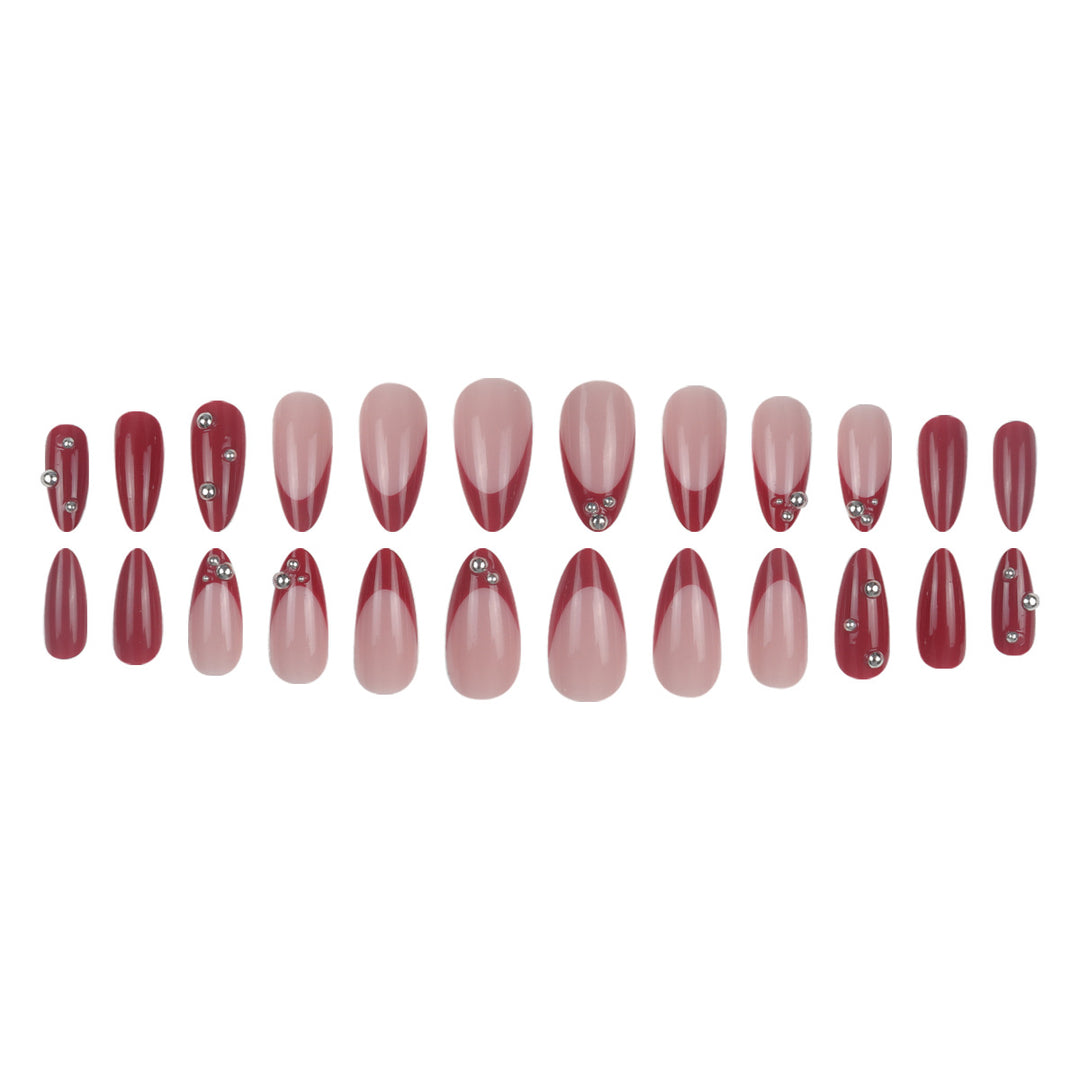 Decorative Stiletto Press-On Nails with Gem Accents Kalsten