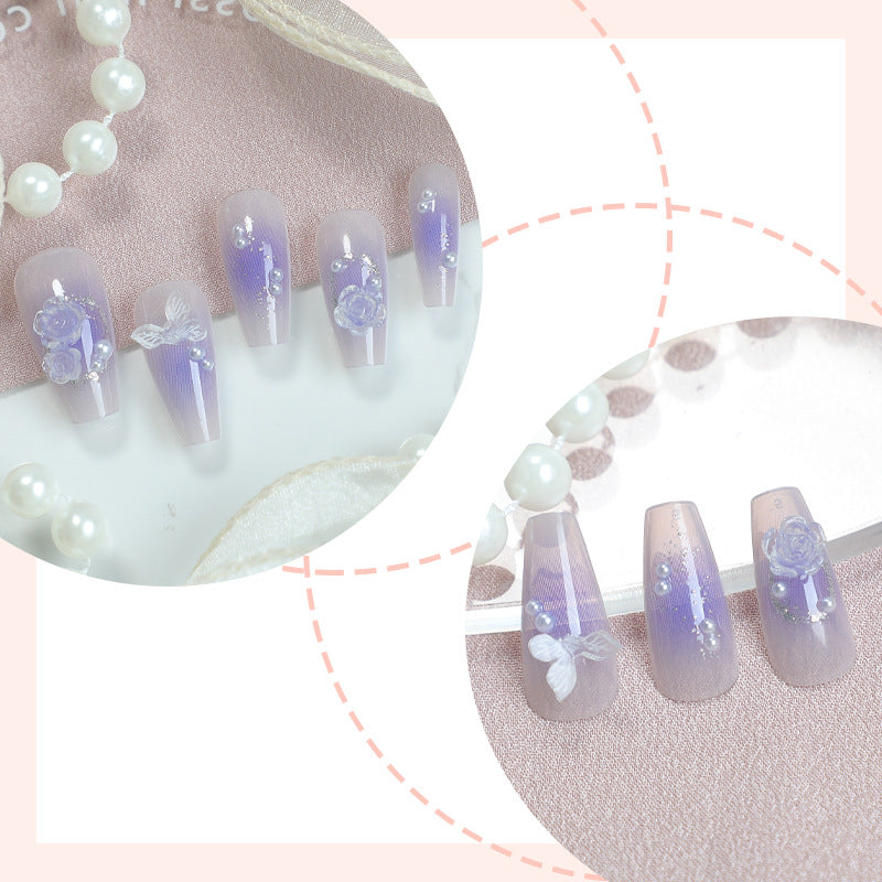 Artistic Ombre Floral Press-On Nail Set kalsten