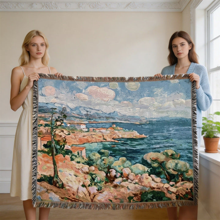 Artistic Woven Tapestry Throw Blanket