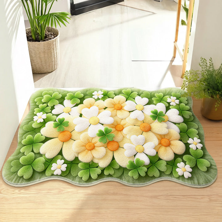 Floral-Themed Memory Foam Bath Mat Kalsten