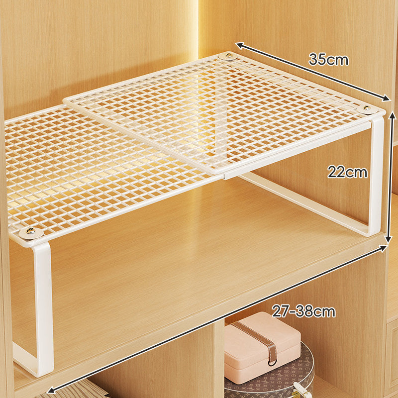 Adjustable Expandable Mesh Closet Shelf Riser with Sturdy U-Leg Support