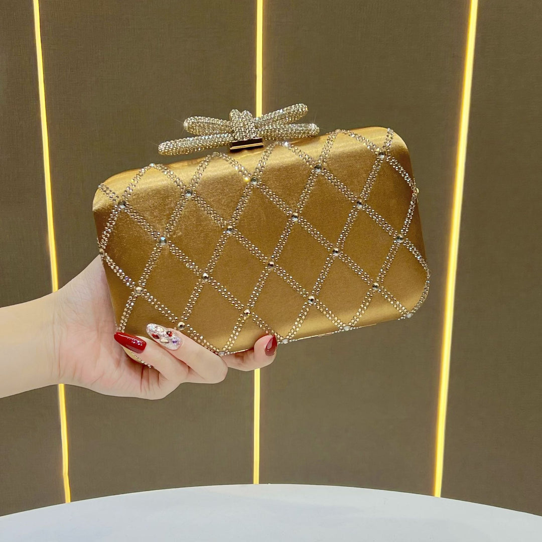 Decorative Rhinestone-Studded Evening Clutch